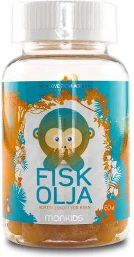 Monkids Fiskolja Citron 60 tuggtabletter