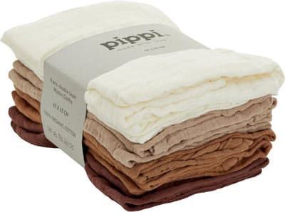 Pippi Organic Muslinfilt 8-pack