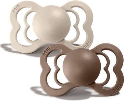 BIBS Supreme Napp Silikon 2-pack, Stl 1 Vanilla/Dark Oak