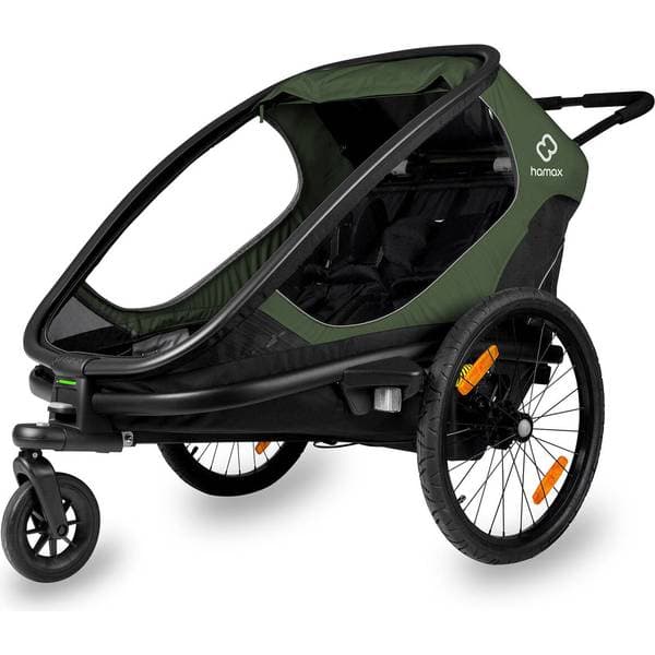 Hamax Outback Twin Cykelvagn, Green/Black