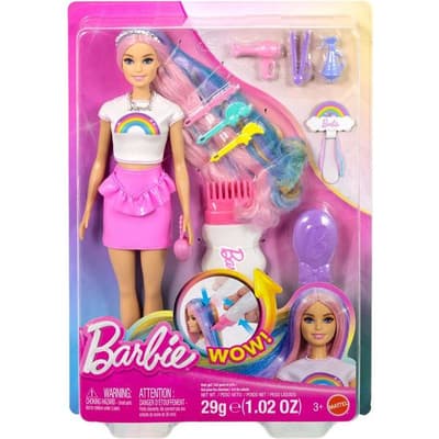 Barbie Rainbow Sparkle Hair med 12 stylingtillbehör (JJP07)