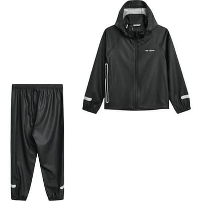Tretorn Kids Packable Rainbreaker Set, Black