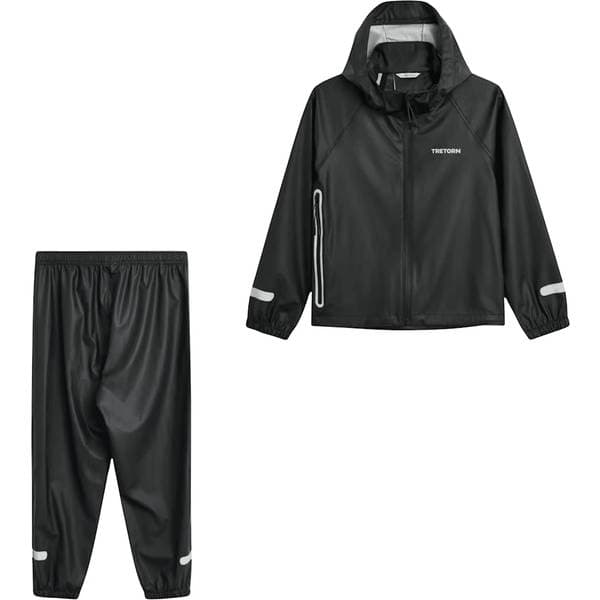 Tretorn Kids Packable Rainbreaker Set, Black