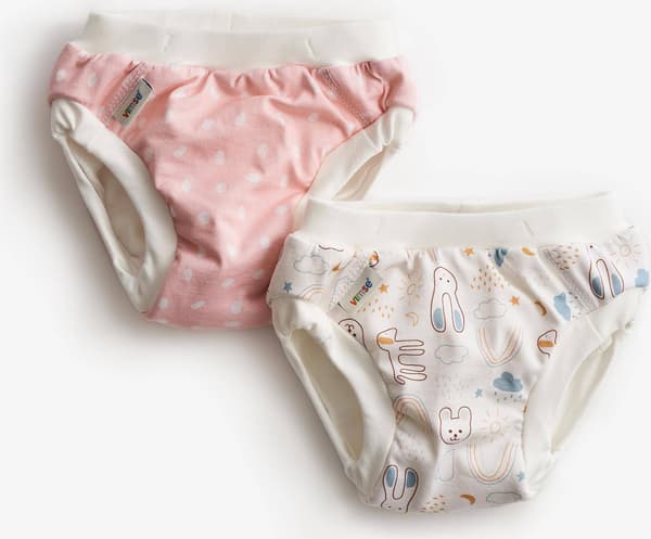 Imse Vimse Potträningsbyxor Pink Dots/White Teddy 2-pack