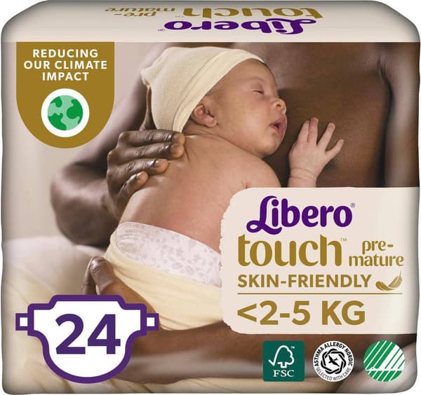 Libero Touch Premature Blöjor, 24-pack