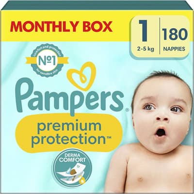 Pampers Premium Protection New Baby Blöjor Stl 1, 180-pack