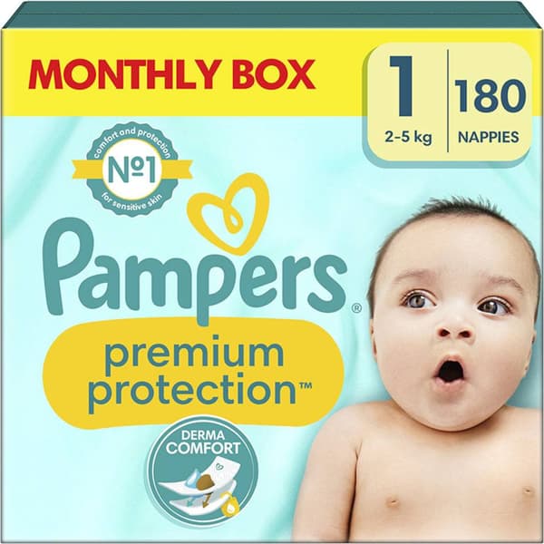 Pampers Premium Protection New Baby Blöjor Stl 1, 180-pack