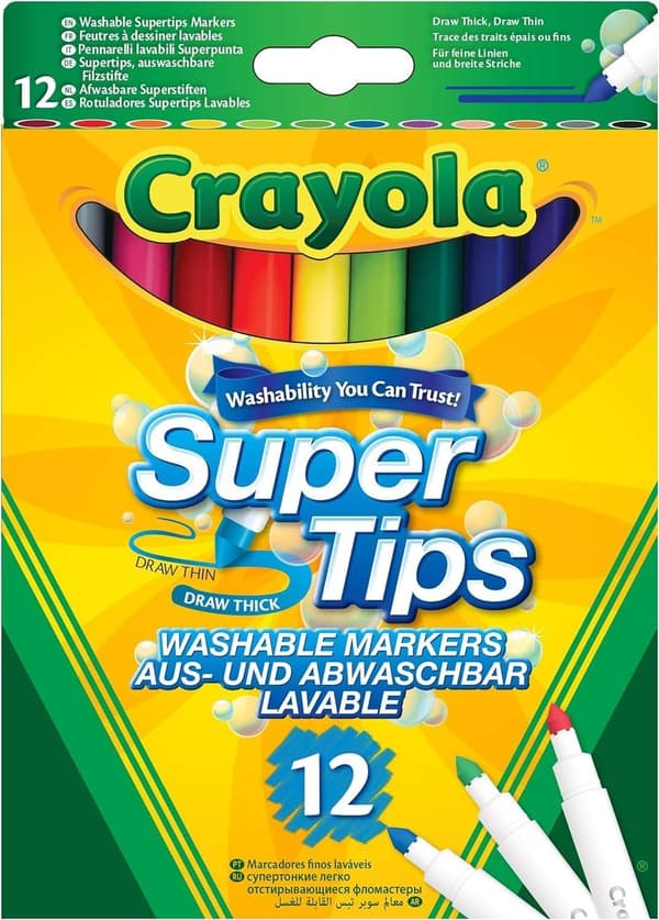 Crayola Super Tips Washable Tuschpennor 12-pack