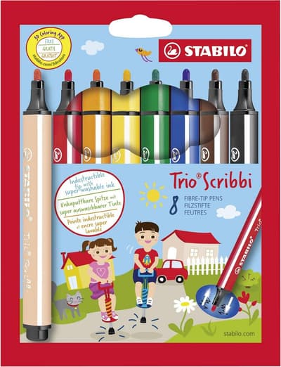 Stabilo Trio Scribbi Tuschpennor 8-pack