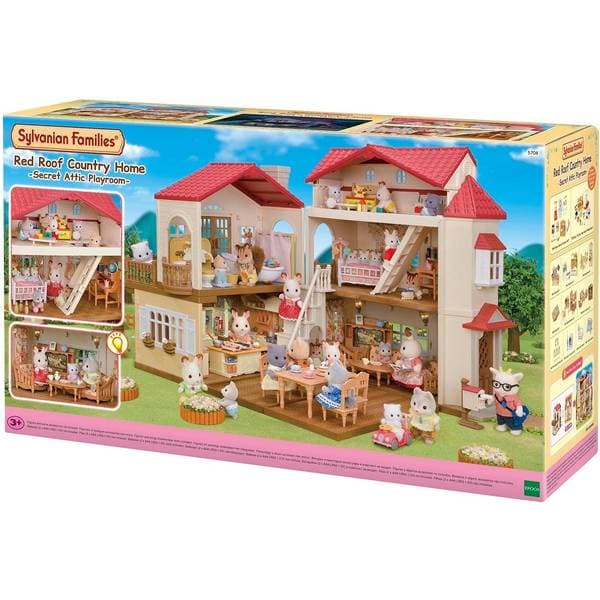Sylvanian Families Red Roof Country Home med hemligt vindsrum