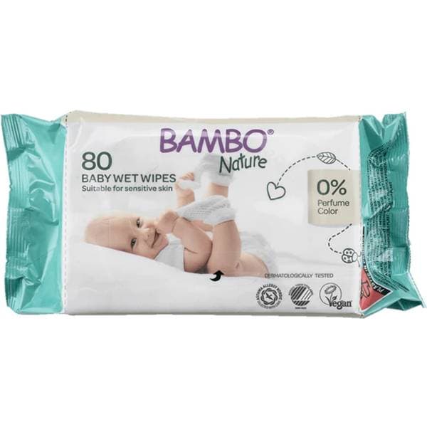 Bambo Nature Våtservetter Oparfymerad 80 st