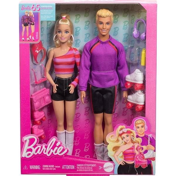 Barbie Fashionistas 65-årsjubileum – Barbie och Ken på rullskridskor (HXK90)
