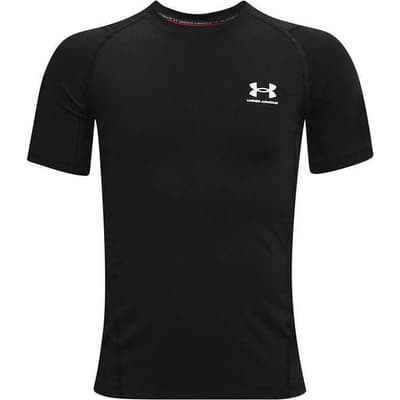Under Armour Kid's HeatGear Armour SS - Black/White