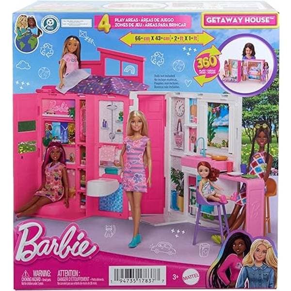 Barbie Getaway House med docka och tillbehör
