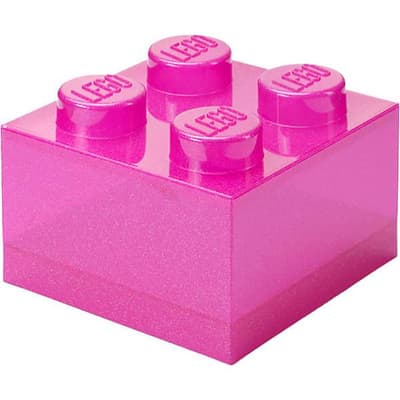 LEGO Förvaringskloss 4 knoppar, Glitter Medium Violet