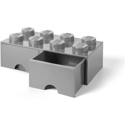 LEGO Förvaring med låda 8 knoppar, Stone Grey