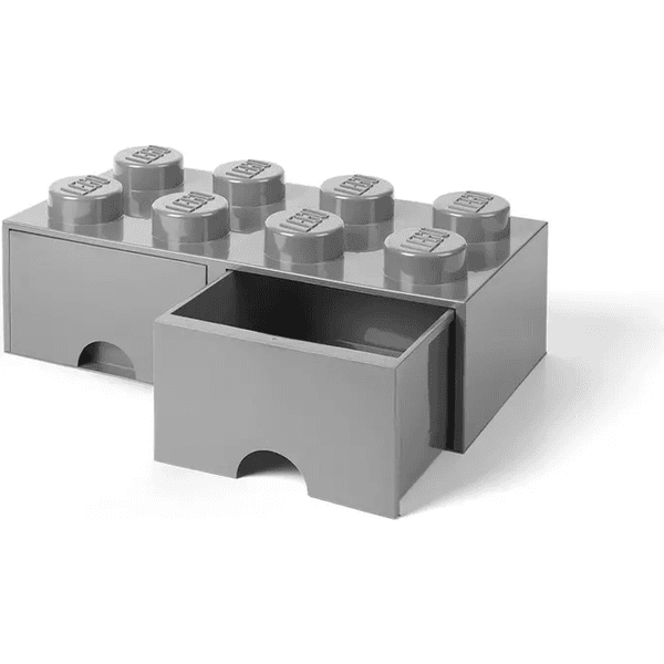 LEGO Förvaring med låda 8 knoppar, Stone Grey