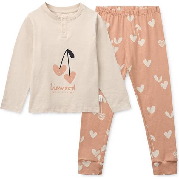 LIEWOOD Wilhelm Pyjamasset, Heart/Sweetheart/Pale Tuscany Mix
