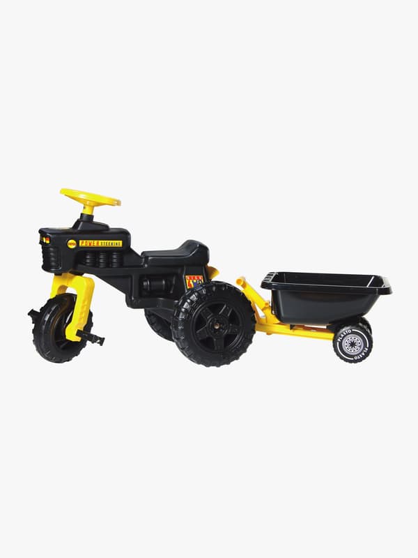 Plasto Tramptraktor Med Släp, Svart