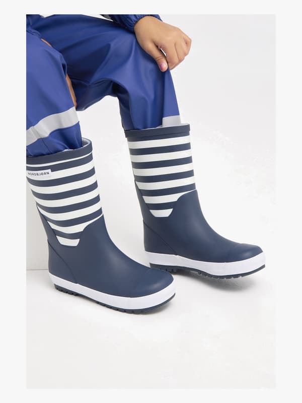 Nordbjørn Dunder Fodrade Gummistövlar, Navy/White, 24