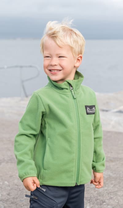 Didriksons Muskot Vindtät Vindfleecejacka, Algae Green, 120