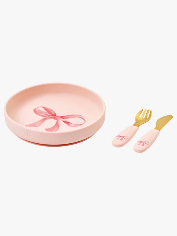 Elodie Tallrik Set Silikon, Rosy Bow