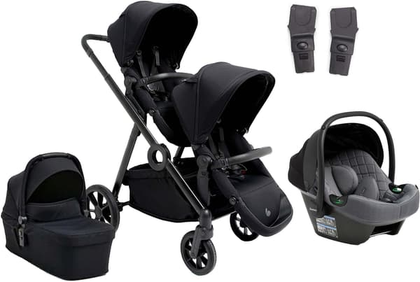 Beemoo Pro Multi 2 Syskonvagn Inkl. Route i-Size Babyskydd, Coffee Black/Mineral Grey