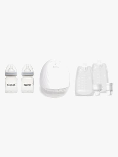 Beemoo CARE Wearable Elektrisk Bröstpump Singel inkl. Bröstmjölkspåsar & Bröstmjölksflaska 180 ml 2-pack