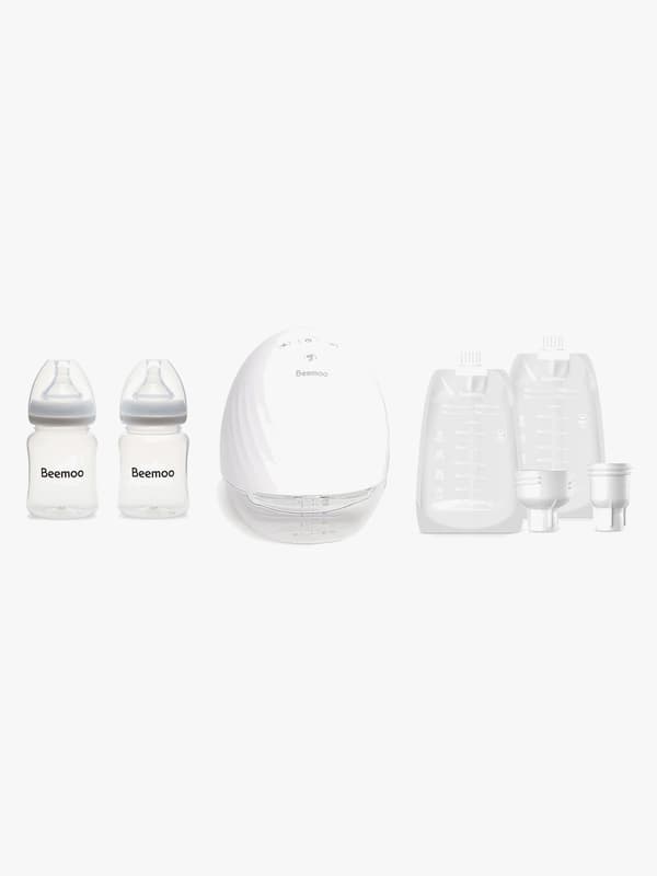 Beemoo CARE Wearable Elektrisk Bröstpump Singel inkl. Bröstmjölkspåsar & Bröstmjölksflaska 180 ml 2-pack