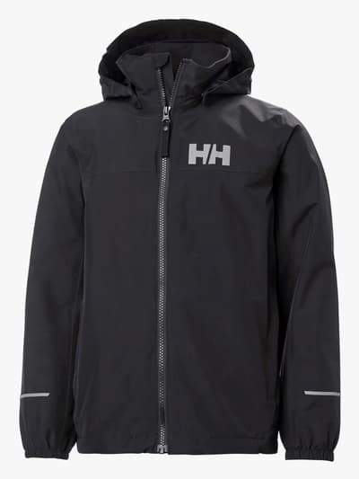 Helly Hansen JR Juell Regnjacka, Black, 128