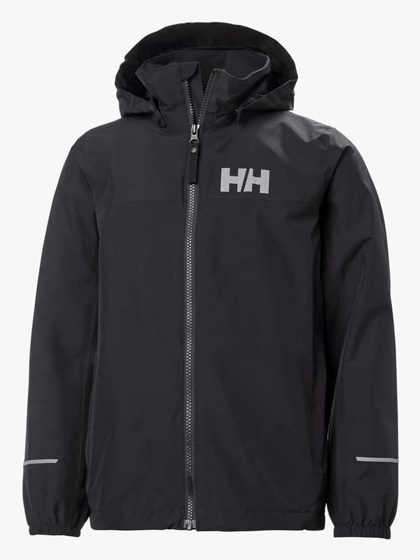 Helly Hansen JR Juell Regnjacka, Black, 128