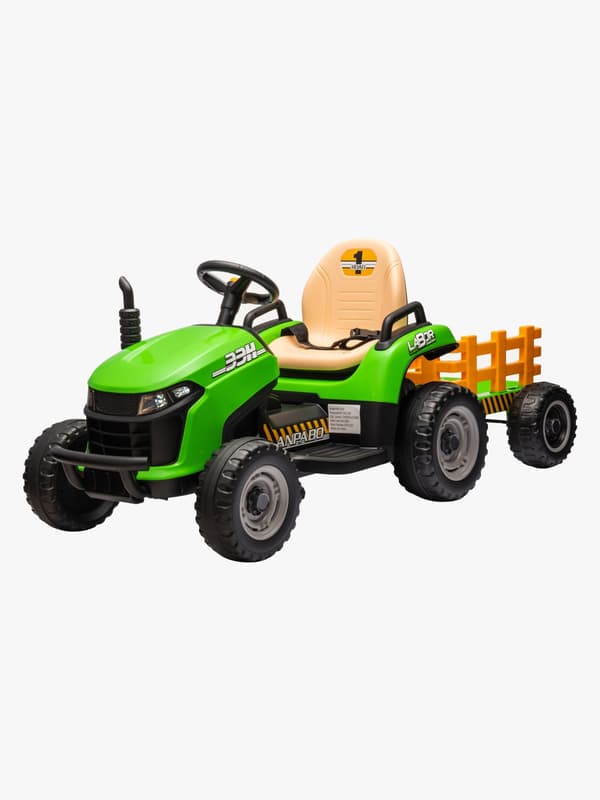 Alex's Garage Eltraktor med Släpvagn, Grön
