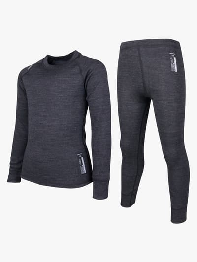 Lindberg Merino Underställ JR Merinomix, Black Melange, 80