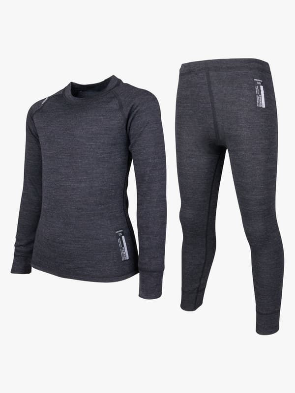Lindberg Merino Underställ JR Merinomix, Black Melange, 80recension