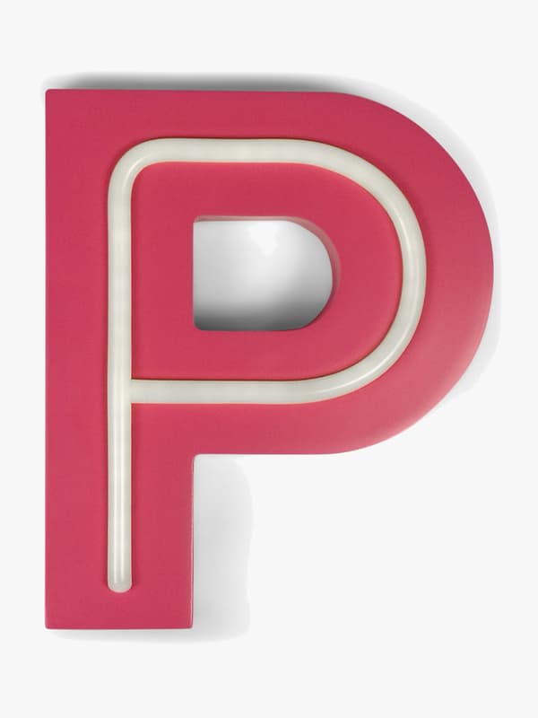 POPP Bokstavslampa P, Rosa, Barnrum