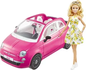 Barbie bil med Docka Fiat 500